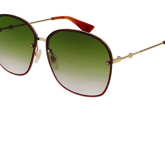 GUCCI Green Gradient Oval Sunglasses main image 4
